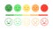 Survey rating satisfaction. Happy mood customer. Sad face feedback scale. Vector flat smiley set. Negative positive vote