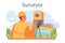 Surveyor concept. Land surveying technology, geodesy science