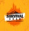 Survival Gear Extreme Outdoor Adventure Creative Design Element Concept On Rough Stained Background