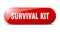 survival kit button. sticker. banner. rounded glass sign