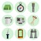 Survival kit flat icons set