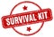 survival kit stamp. survival kit round vintage grunge label.