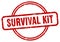 survival kit stamp. survival kit round vintage grunge label.