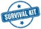 survival kit stamp. survival kit round vintage grunge label.