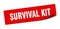 survival kit sticker. square isolated label sign. peeler