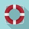 Survival life buoy icon, flat style