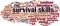 Survival skills word cloud