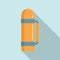 Survival thermos bottle icon, flat style