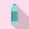 Survival water bottle icon, flat style