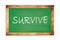 SURVIVE text written on green school board