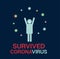 Survived Coronavirus Quarantine Banner. COVID-19 Prevention