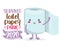 Survived Toilet Paper Panic 2020 - Funny toilet paper in kawaii style.