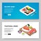 Sushi and asian food delivery vector illustration. Japanese asian food for online order. Rolls, futomaki sushi, tuna