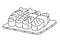 Sushi asian food. Japanese dish. Editable outline stroke. Vector line icon.