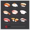 Sushi asian food realistic isolated