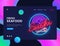 Sushi banner design template vector. Seafood web banner interface, Neon sign, modern trend design, neon style web banner