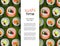 Sushi banner with fresh rolls pattern background and white vertical copy space.