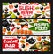 Sushi bar banners, asian food