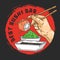 Sushi bar colorful vintage logotype