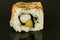 Sushi on a black porcelain background