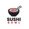 Sushi bowl logo vector template suitable for japanese restaurant