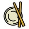 Sushi bowl sticks icon, outline style