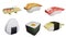 Sushi clipart element ,3D render japanese food concept icon set
