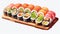 Sushi Clipart In Tanya Shatseva Style: Soft-focused Realism And Visual Harmony