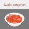 Sushi collection. Pickled ginger. Multicolored art without a stroke. Vector