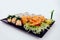 Sushi combo on white background