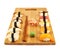 Sushi composition over cutting board