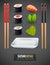 Sushi details of japanese cuisine