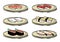 Sushi dish various sets - wooden dish type