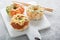 Sushi donuts with tuna and salmon