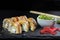 Sushi with eel and hayash wakamei salad