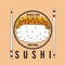 Sushi food vector - street food - japanese culinary