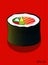 Sushi, Futomaki roll, vector illustration