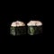 Sushi. Gunkan rolls with crab, isolated in black background