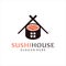 Sushi house for the sushi restaurant logo.