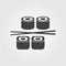 Sushi icon vector isolated on gray background