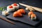 sushi ingredients on table ready to be cooked