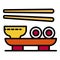 Sushi japan soup icon color outline vector