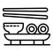 Sushi japan soup icon, outline style