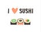 Sushi. Japanese food sushi roll vector illustration.