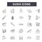 Sushi line icons, signs, vector set, outline illustration concept