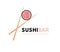 Sushi logo fish food japan restaurant. Japanese seafood logo asian dinner