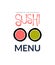 Sushi logo fish food japan restaurant. Japanese seafood logo asian dinner