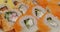 Sushi nigiri salmon Japanese food Japan gourmet Raw fish and rice.