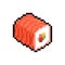 Sushi pixel art isolated. rolls 8 bit Traditional Japanese food. pixelated Vector illustration