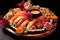 sushi platter with variety of rolls and sashimi